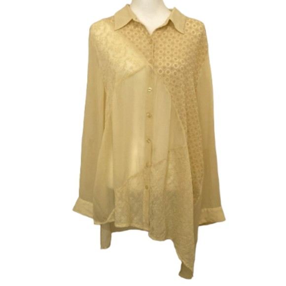 Chico's Cream Button Down Shirt - Picture 1 of 16